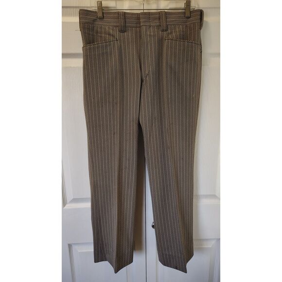 Other - Vintage 70s Broomsticks by Glen Oaks 70's Herringbone Slacks - Flat Front 32X27